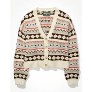American Eagle Soft and Cozy Fairisle Button Up Cardigan Size XS